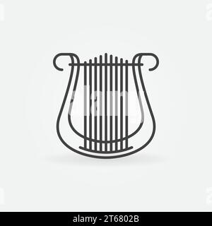 Icône ou symbole de concept vectoriel Lyre dans le style de ligne fine Illustration de Vecteur