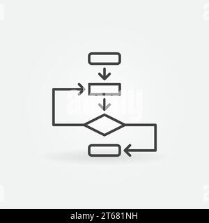 Icône ou symbole de concept de vecteur d'algorithme dans le style trait fin Illustration de Vecteur