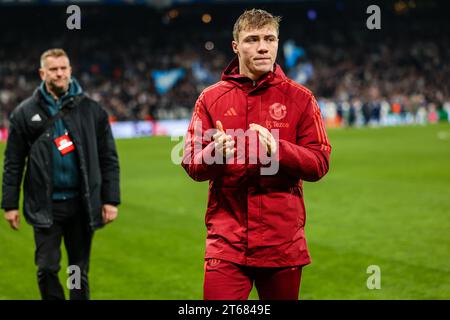 Copenhague, Danemark. 08 novembre 2023. Rasmus Hojlund de Manchester United vu après le match de l'UEFA Champions League entre le FC Copenhague et Manchester United au Parken à Copenhague. (Crédit photo : Gonzales photo/Alamy Live News Banque D'Images