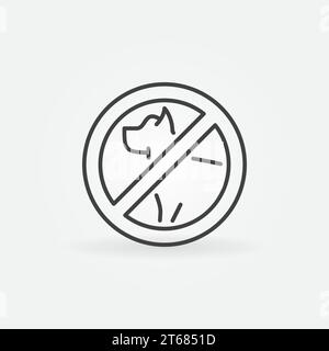 Icône interdiction de chien - vecteur aucun chien autorisé concept symbole minimal ou élément de conception dans le style de ligne mince Illustration de Vecteur