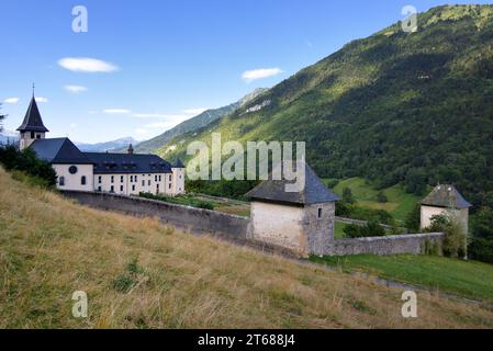 Abbaye de Tamié (1133) ou Abbaye notre Dame de Tamié Monastère cistercien à Bauges Monts Plancherine Savoie France Banque D'Images