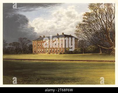 Beningbrough Hall, Yorkshire, Angleterre. Manoir géorgien construit par William Thornton en 1716 pour John Bourchier, probablement conçu par l'architecte Thomas Archer. Bloc de bois de couleur de Benjamin Fawcett dans le procédé Baxter d'une illustration d'Alexander Francis Lydon du révérend Francis Orpen Morriss vues pittoresques des sièges des nobles et des gentlemen de Grande-Bretagne et d'Irlande, William Mackenzie, Londres, 1880. Banque D'Images