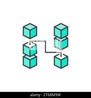 Icône ou élément de logo cryptographique vectoriel de technologie Block-chain Illustration de Vecteur