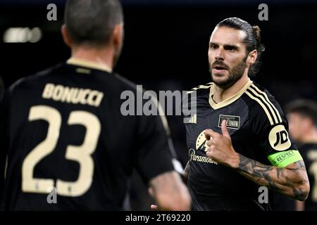 Christopher Trimmel du FC Union Berlin lors du match de football du Groupe C de la Ligue des Champions entre le SSC Napoli et le FC Union Berlin au stade Diego Armando Maradona à Naples (Italie), le 8 novembre 2023. Banque D'Images