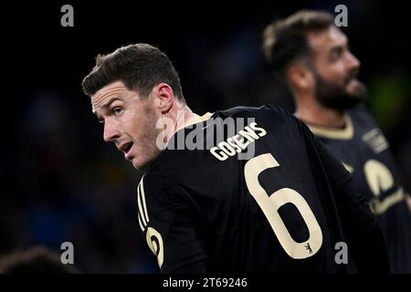 Robin Gosens du FC Union Berlin lors du match de football du groupe C de la Ligue des Champions entre le SSC Napoli et le FC Union Berlin au stade Diego Armando Maradona à Naples (Italie), le 8 novembre 2023. Banque D'Images