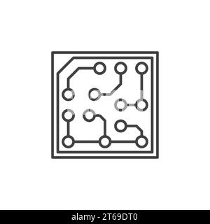 Contour vectoriel de carte de circuit imprimé icône de concept de technologie ou élément de conception Illustration de Vecteur