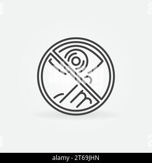 Ne touchez pas l'icône du concept vectoriel oculaire ou l'affichage en style de contour Illustration de Vecteur