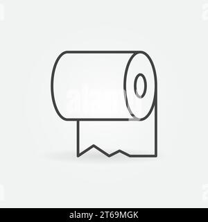 Rouleau de papier toilette vecteur de concept de ligne mince icône ou élément de conception Illustration de Vecteur