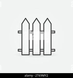 Icône de concept de vecteur de contour de clôture en bois ou élément de conception Illustration de Vecteur
