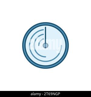 Vector Radar Round concept icône ou symbole bleu Illustration de Vecteur