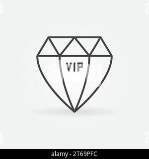 Icône vectorielle diamant VIP ou symbole dans un style de ligne fine Illustration de Vecteur