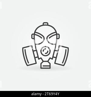 Icône ou signe de concept de masque à gaz ou de masque respiratoire dans un style de contour Illustration de Vecteur