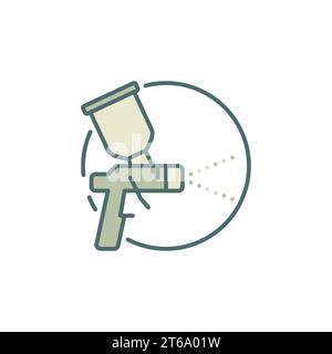 Icône colorée ou élément de conception du concept de pistolet à peinture Illustration de Vecteur