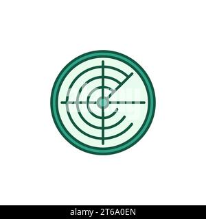 Vector Radar Display concept icône ou symbole vert rond Illustration de Vecteur