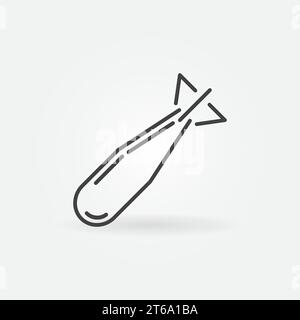 Concept de vecteur de bombe aérienne ligne mince simple icône ou signe Illustration de Vecteur