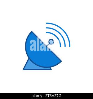 Antenne parabolique parabolique avec concept de vecteur de signal icône ou symbole coloré Illustration de Vecteur