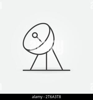 Icône ou symbole de concept vectoriel de récepteur d'antenne parabolique dans le style de ligne fine Illustration de Vecteur