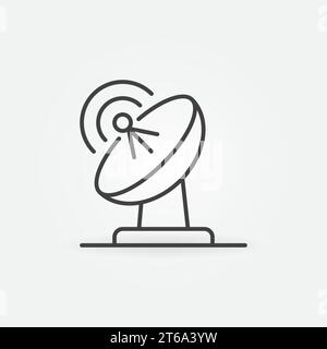 Icône ou symbole de concept vectoriel d'antenne parabolique en ligne fine Illustration de Vecteur