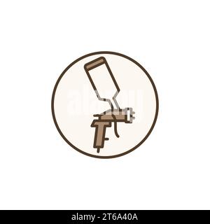 Pistolet pulvérisateur à l'intérieur du concept de vecteur de cercle icône ou symbole coloré Illustration de Vecteur