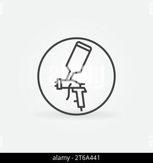 Cercle avec icône de concept vectoriel linéaire pistolet pulvérisateur ou élément de logo Illustration de Vecteur