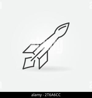 Icône de contour de concept de missile guidé vectoriel ou élément de conception Illustration de Vecteur