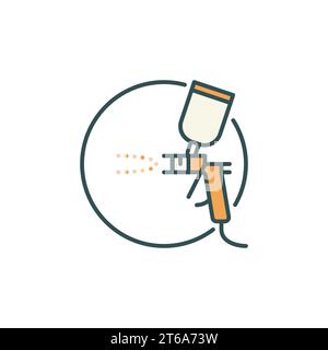 Pistolet pulvérisateur à l'intérieur du concept vectoriel cercle icône colorée ou élément de logo Illustration de Vecteur