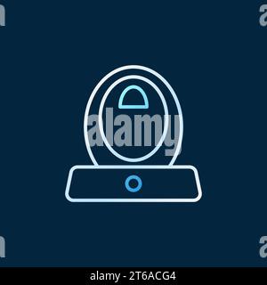 Vector Toilet concept icône linéaire colorée sur fond sombre - vue de dessus Illustration de Vecteur