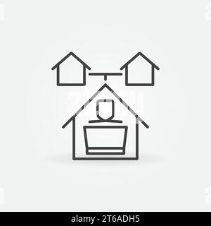 Vector Work from Home contour Vector concept icône ou élément de conception Illustration de Vecteur