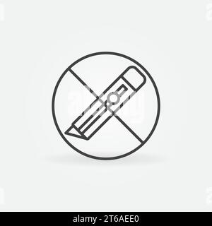 Le couteau de papeterie est une icône de ligne interdite. N'utilisez pas le symbole de contour de concept de restriction de vecteur de coupe Illustration de Vecteur