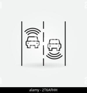 Deux véhicules autonomes décrivent l'icône de concept vectoriel ou l'élément de conception Illustration de Vecteur