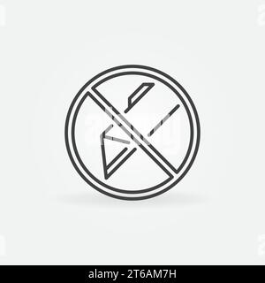 Ne pas utiliser Cutter pour l'ouverture vecteur concept restriction icône ou signe de contour rond Illustration de Vecteur