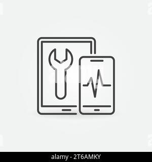 Gadgets réparer le concept de contour vectoriel minimal icône ou élément de logo Illustration de Vecteur