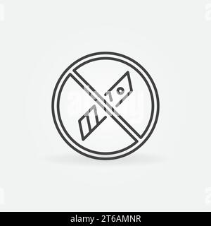 N'utilisez pas d'icône de concept d'emballage vectoriel de lames de couteau ou d'élément de conception Illustration de Vecteur