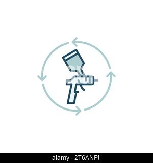 Flèches avec concept vectoriel de pistolet à peinture icône ou symbole coloré Illustration de Vecteur