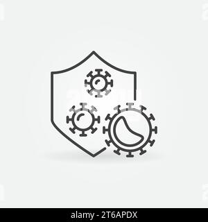 Vector Antibacterial Defence concept icône ou symbole dans le style de ligne mince Illustration de Vecteur