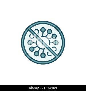 Icône colorée ou élément de logo du concept de vecteur de bactéries STOP Illustration de Vecteur