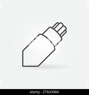 Icône vectorielle de câble de dérivation de fibre optique ou symbole en ligne fine Illustration de Vecteur
