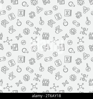 Motif linéaire minimal du vecteur de clonage. Clonage humain fond transparent dans le style de ligne mince Illustration de Vecteur