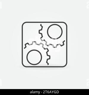 Paramètres avec icône de concept de vecteur de roue dentée ou signe dans le style de contour Illustration de Vecteur