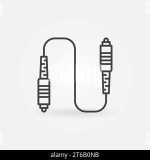Icône de concept vectoriel de connecteurs de fibre optique dans le style de contour Illustration de Vecteur