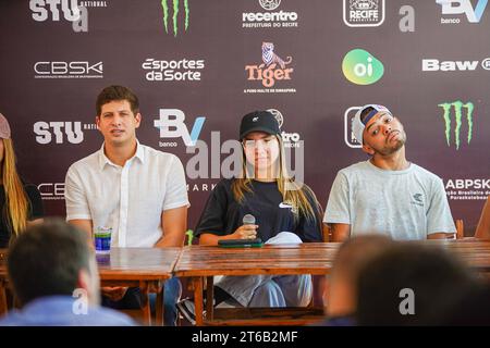 Recife, Brésil. 09 novembre 2023. La conférence de presse a eu lieu ce jeudi (09) pour présenter l'événement STU, dans la ville de Recife, qui aura lieu au Skate Park sur Rua da Aurora.=, entre le 10 et le 12 novembre. Crédit : Thiago Lemos/FotoArena/Alamy Live News Banque D'Images