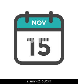 15 novembre jour civil ou Date de calendrier pour la date limite et le rendez-vous Illustration de Vecteur