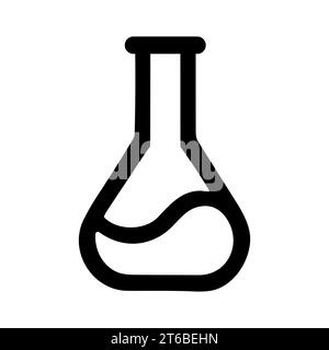 Icône flacon Erlenmeyer. Icône de l'industrie chimique. Icône de flacon conique plat simple. Illustration vectorielle Illustration de Vecteur