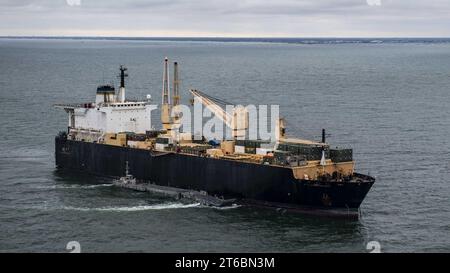 USNS 1st Lt. Baldomero Lopez (T-AK-3010) ancré au large de la base navale de Mayport, Floride (États-Unis), le 14 février 2020 (200214 Banque D'Images