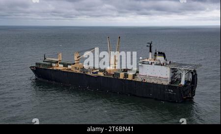 USNS 1st Lt. Baldomero Lopez (T-AK-3010) ancré au large de la base navale de Mayport, Floride (USA), 14 février 2020 (200214 Banque D'Images