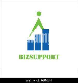 Logo Design pour une entreprise de fournisseur de services d'affaires réussie avec des éléments de logo de croissance et d'aide Illustration de Vecteur