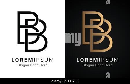 Design de logo de lettre de texte initiale BB monogramme de luxe Illustration de Vecteur