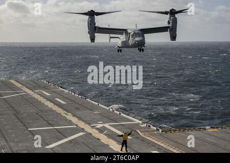 USS America mène des opérations aériennes. Banque D'Images