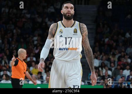 Vincent Poirier du Real Madrid lors du match de Turkish Airlines Euroleague entre le Real Madrid et Virtus Segafredo Bologne au WiZink Center sur non Banque D'Images