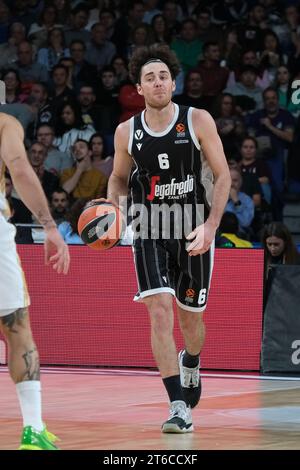 Madrid, Espagne. 09 novembre 2023. Pajola Alessandro de Bologne lors du match de Turkish Airlines Euroleague entre le Real Madrid et Virtus Segafredo Bologne au WiZink Center le 09 novembre 2023 à Madrid, Espagne. (Photo Oscar Gonzalez/Sipa USA) (photo Oscar Gonzalez/Sipa USA) crédit : SIPA USA/Alamy Live News Banque D'Images